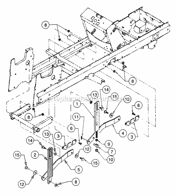 Implement Lift Hanger Diagram and Parts List for 2176 13A-274G100 Cub Cadet Lawn Tractor